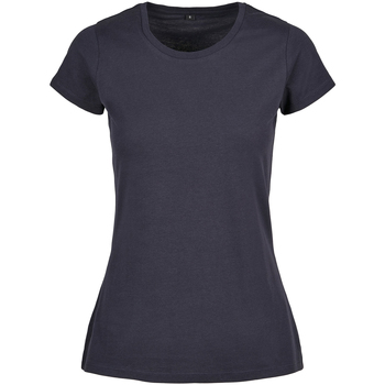 textil Dame Langærmede T-shirts Build Your Brand BB012 Blå