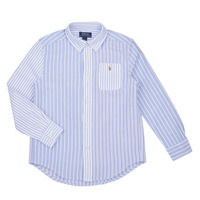 textil Dreng Skjorter m. lange ærmer Polo Ralph Lauren LS3BDPPPKT-SHIRTS-SPORT SHIRT Blå / Himmelblå / Hvid
