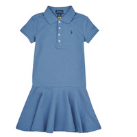 textil Pige Korte kjoler Polo Ralph Lauren SS POLO DRES-DRESSES-KNIT Blå