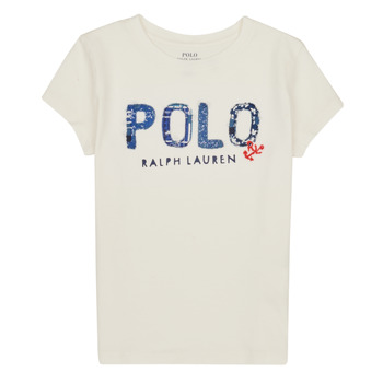 textil Pige T-shirts m. korte ærmer Polo Ralph Lauren SS POLO TEE-KNIT SHIRTS-T-SHIRT Hvid