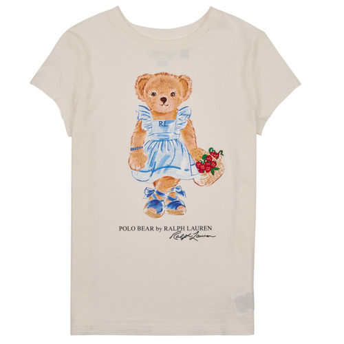 textil Pige T-shirts m. korte ærmer Polo Ralph Lauren BEAR SS TEE Beige