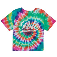 textil Pige T-shirts m. korte ærmer Polo Ralph Lauren CROP TEE-KNIT SHIRTS-T-SHIRT Flerfarvet