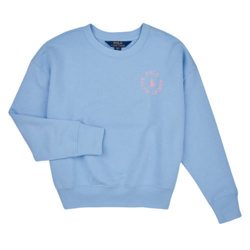 textil Pige Sweatshirts Polo Ralph Lauren BUBBLE PO CN-KNIT SHIRTS-SWEATSHIRT Blå / Himmelblå / Pink