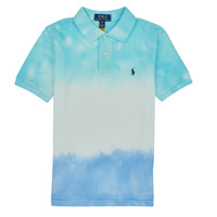 textil Dreng Polo-t-shirts m. korte ærmer Polo Ralph Lauren SS CN M4-KNIT SHIRTS-POLO SHIRT Blå / Tie / Dye