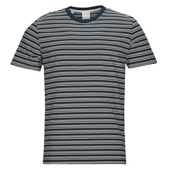 textil Herre T-shirts m. korte ærmer Selected SLHANDY STRIPE SS O-NECK TEE W Marineblå / Hvid
