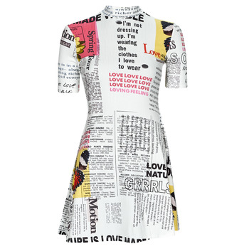 textil Dame Korte kjoler Desigual VEST_NEWSPAPER Hvid / Flerfarvet