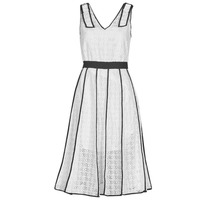 textil Dame Korte kjoler Karl Lagerfeld KL EMBROIDERED LACE DRESS Hvid / Sort