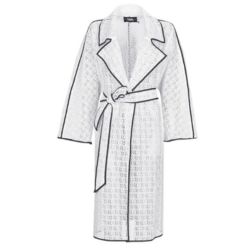 textil Dame Trenchcoats Karl Lagerfeld KL EMBROIDERED LACE COAT Hvid / Sort