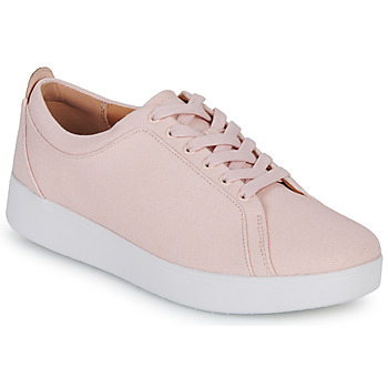 Sko Dame Lave sneakers FitFlop RALLY CANVAS TRAINERS Pink