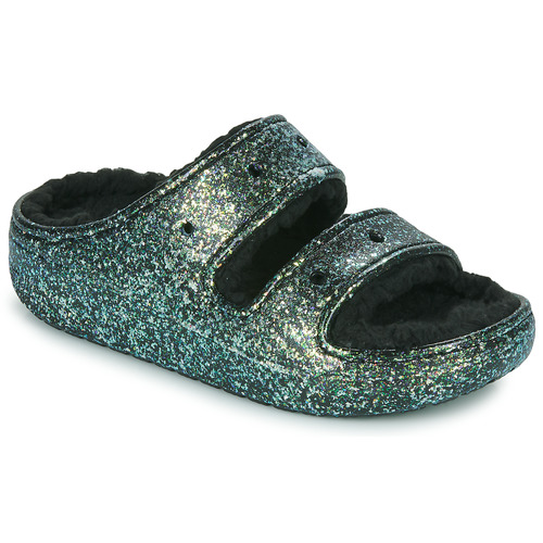 Sko Dame Tøfler Crocs Classic Cozzzy Glitter Sandal Sort / Glitter