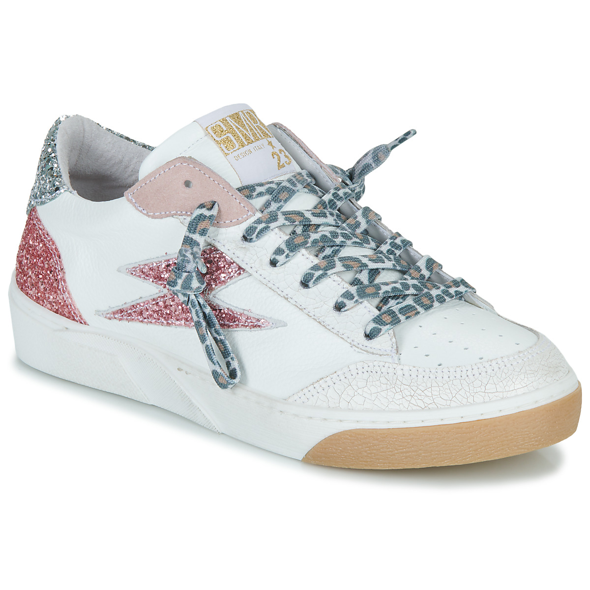 Sko Dame Lave sneakers Semerdjian TALINE-9337 Hvid / Sølv / Pink