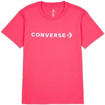 Rendition Reorganisere Insister Converse Glossy Wordmark Pink - textil T-shirts m. korte ærmer Dame 678,00  Kr