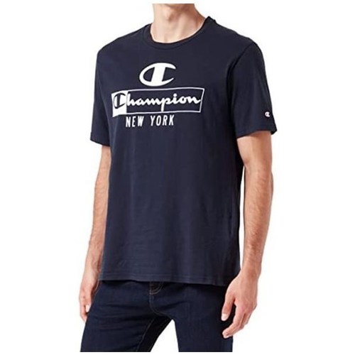 textil Herre T-shirts m. korte ærmer Champion 217997BS501 Marineblå