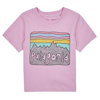 textil Børn T-shirts m. korte ærmer Patagonia Baby Regenerative Organic Certified Cotton Fitz Roy Skies T- Lilla
