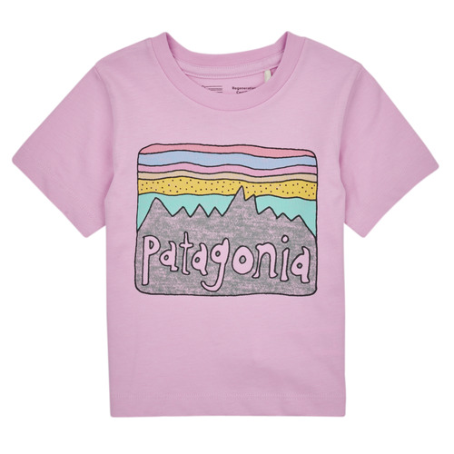 Patagonia Baby Organic Cotton Fitz Roy Skies T- Lilla Gratis fragt | Spartoo.dk ! - textil T-shirts m. korte ærmer Barn 142,00 Kr