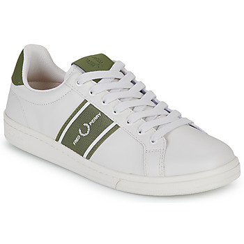 Sko Herre Lave sneakers Fred Perry B721 LEA/GRAPHIC BRAND MESH Porcelain / Oliven