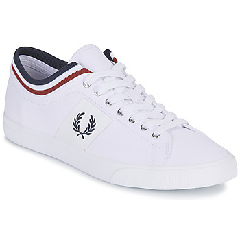 Sko Herre Lave sneakers Fred Perry UNDERSPIN TIPPED CUFF TWILL Hvid / Marineblå