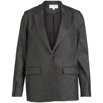 textil Dame Frakker Vila Coat Shine L/S - Black/Silver Sort