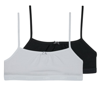 Undertøj Pige Sports-BH’er / toppe DIM BASIC COTON BRASSIERE PACK X2 Sort / Hvid