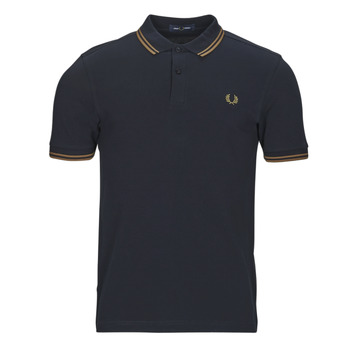 textil Herre Polo-t-shirts m. korte ærmer Fred Perry TWIN TIPPED FRED PERRY SHIRT Marineblå / Kamel