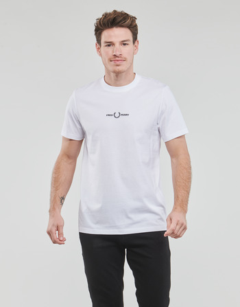 textil Herre T-shirts m. korte ærmer Fred Perry EMBROIDERED T-SHIRT Hvid