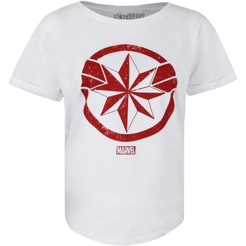 textil Dame Langærmede T-shirts Captain Marvel  Hvid