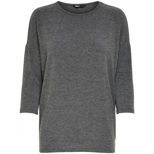 textil Dame Sweatshirts Only Top Glamour 3/4 - Dark Grey Melange Grå