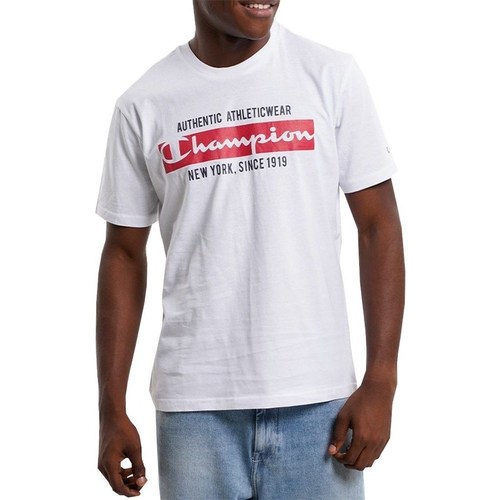 textil Herre T-shirts m. korte ærmer Champion 217997WW001 Hvid