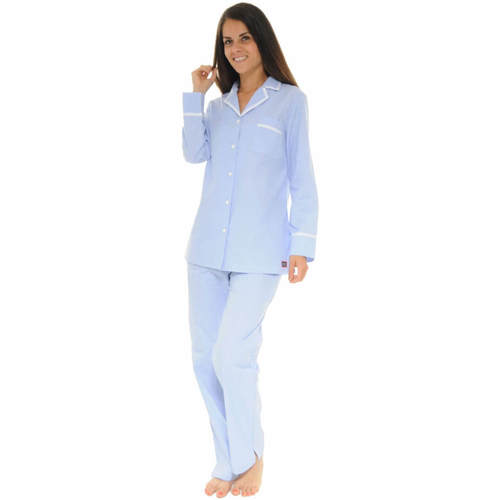 textil Dame Pyjamas / Natskjorte Le Pyjama Français STEPHANOISE Blå