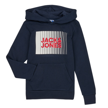 textil Dreng Sweatshirts Jack & Jones JJECORP LOGO SWEAT HOOD Marineblå
