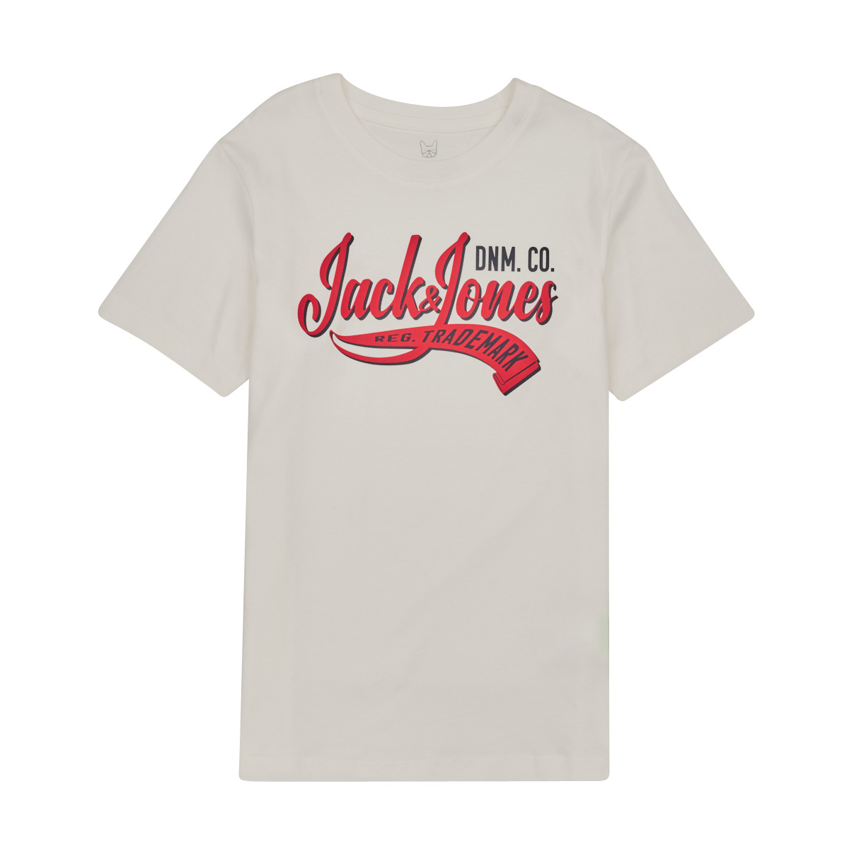 textil Dreng T-shirts m. korte ærmer Jack & Jones JJELOGO TEE SS NECK 2 COL JNR Hvid