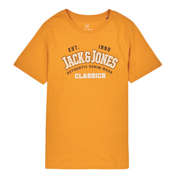 textil Dreng T-shirts m. korte ærmer Jack & Jones JJELOGO TEE SS NECK 2 COL JNR Gul