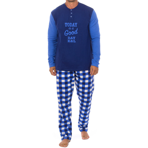 textil Herre Pyjamas / Natskjorte Kisses&Love KL130149 Blå
