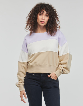 textil Dame Sweatshirts Converse COLOR-BLOCKED CHAIN STITCH Violet / Flerfarvet