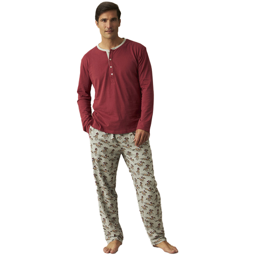 textil Herre Pyjamas / Natskjorte J&j Brothers JJBCP5200 Grå