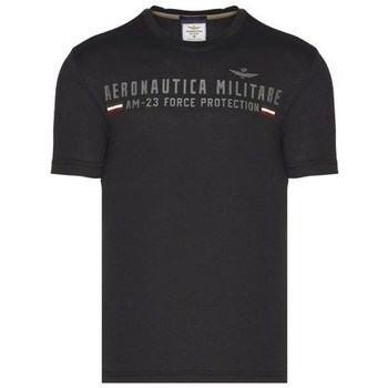 textil Herre T-shirts m. korte ærmer Aeronautica Militare TS1942J53834300 Sort
