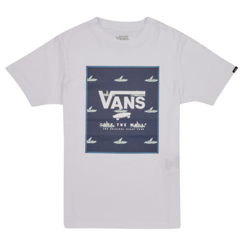 textil Dreng T-shirts m. korte ærmer Vans PRINT BOX BOYS Hvid / Blå
