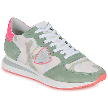 Sko Dame Lave sneakers Philippe Model TRPX LOW WOMAN Grøn / Pink / Fluo