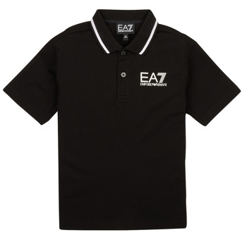 textil Dreng Polo-t-shirts m. korte ærmer Emporio Armani EA7 97 Sort