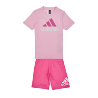 textil Pige Sæt Adidas Sportswear LK BL CO T SET Pink / Lys