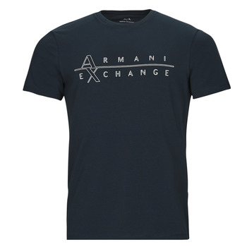 textil Herre T-shirts m. korte ærmer Armani Exchange 3RZTBR Marineblå / Logo / Blc