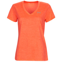 textil Dame T-shirts m. korte ærmer Under Armour Tech SSV - Twist Orange / Hvid