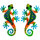 Indretning Små statuer og figurer Signes Grimalt Lizard Ornament 2 Enheder Grøn