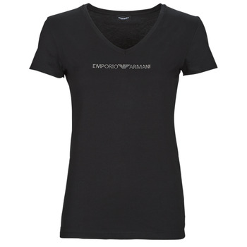 textil Dame T-shirts m. korte ærmer Emporio Armani T-SHIRT V NECK Sort