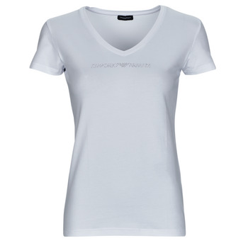 textil Dame T-shirts m. korte ærmer Emporio Armani T-SHIRT V NECK Hvid