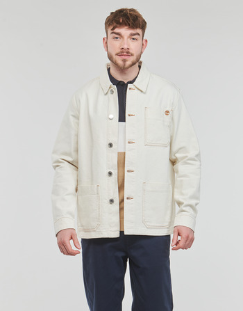 textil Herre Jakker Timberland Work For The Future - Cotton Hemp Denim Chore Jacket Hvid