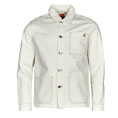 textil Herre Jakker Timberland Work For The Future - Cotton Hemp Denim Chore Jacket Hvid