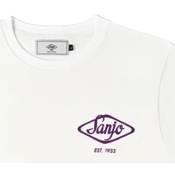 Sanjo Flocked Logo T-Shirt - White Hvid