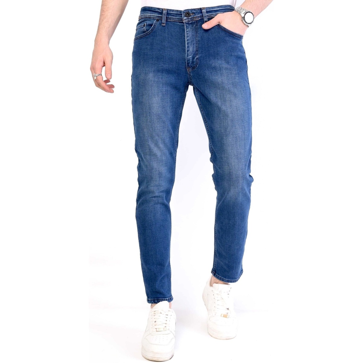 textil Herre Smalle jeans True Rise 140527675 Blå