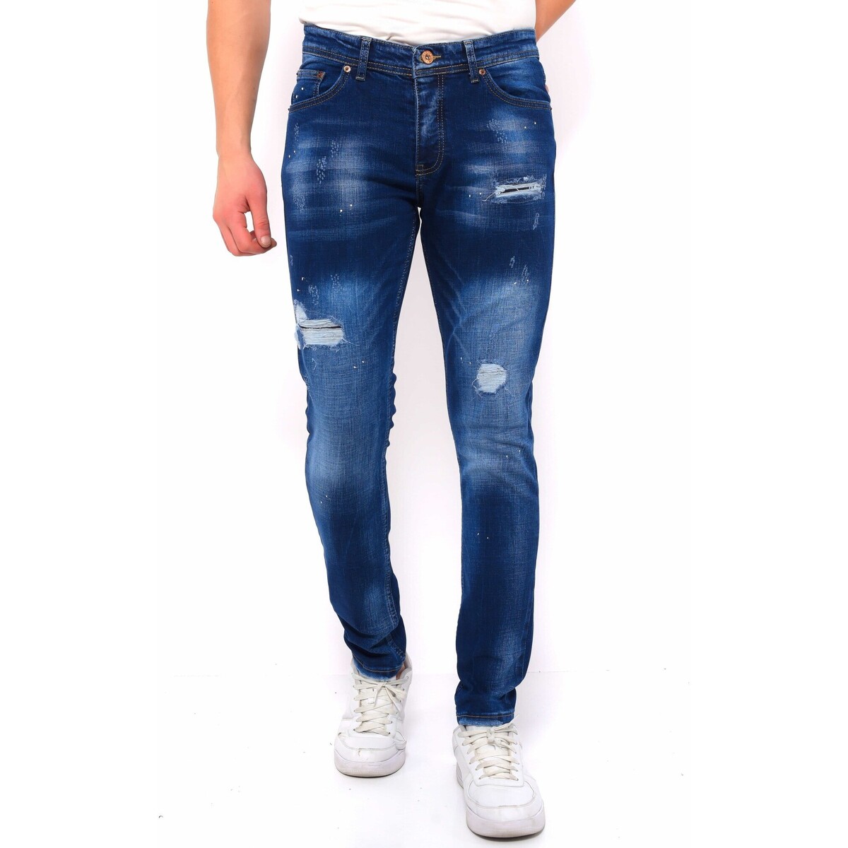 textil Herre Smalle jeans True Rise 140551287 Blå